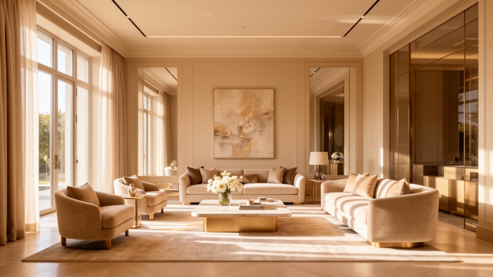 Interior luminoso e elegante de uma habitação contemporânea